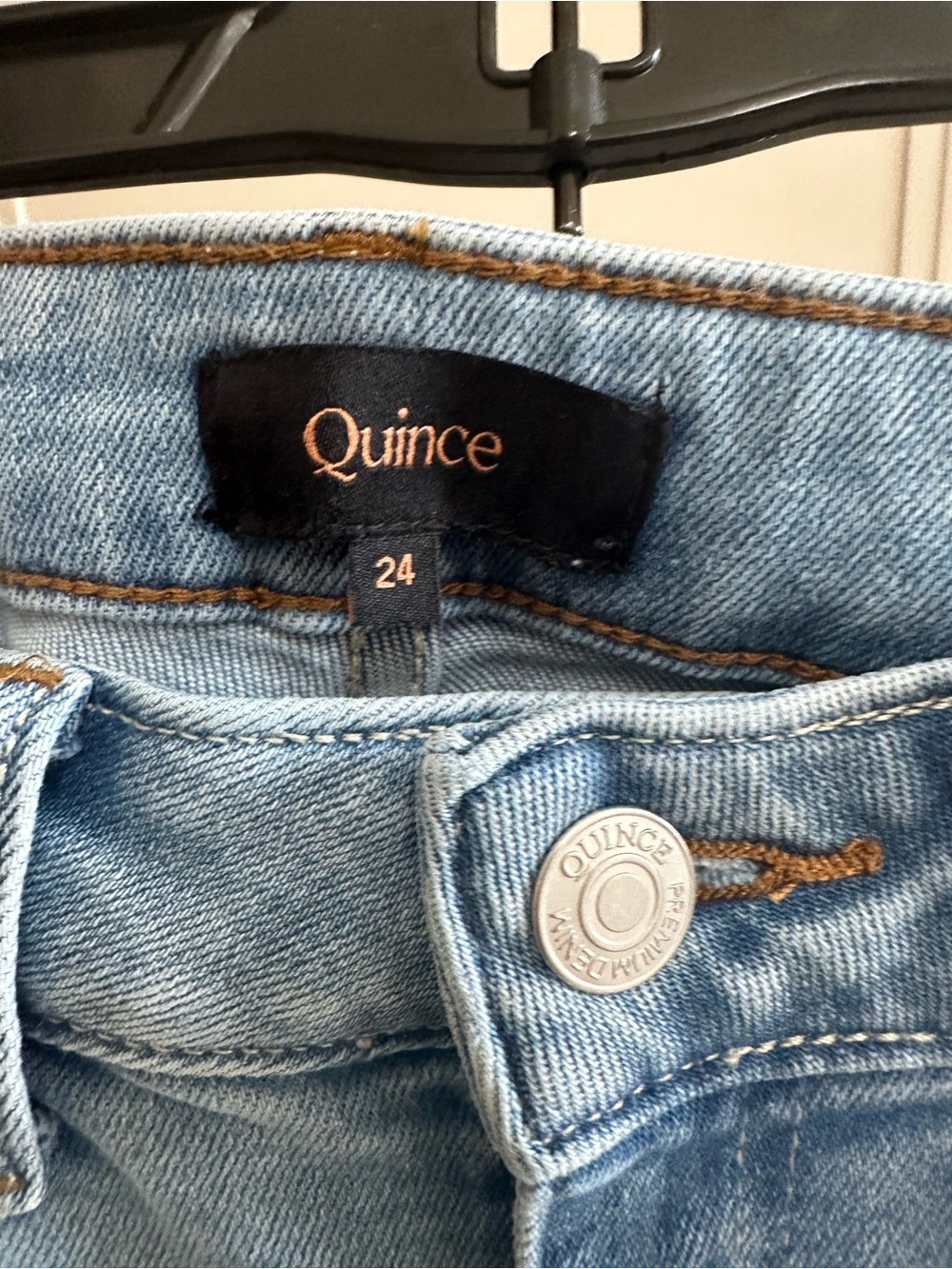 NWOT Quince Bella Stretch Wide-Leg Jeans - Frosted Blue - Size 24 Regular Length - Picture 13 of 15